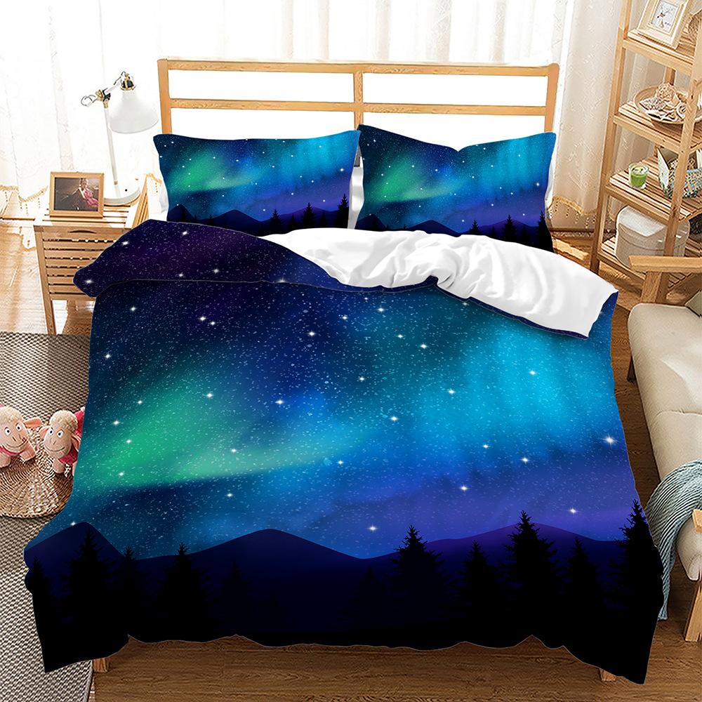 

Scenic Aurora Planet Travel Series 3D Quilt Set Three-Piece Digital Kit 135 * 200 (two-piece set) 90g