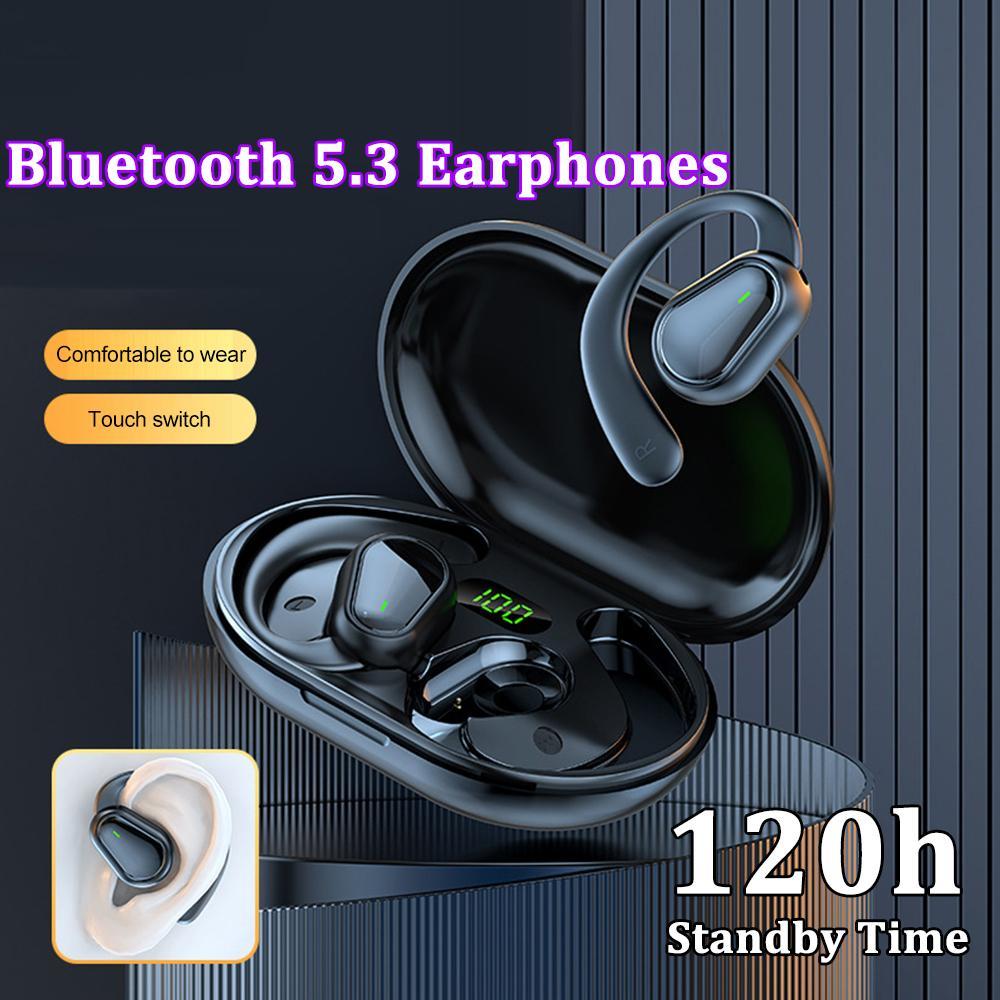 Bluetooth 5.3 Headphones Wireless Sports Headsets Ear Hook Earphones Waterproof HiFi Stereo Noise Reduction Earbuds for Android iOS Workout Gym Sports