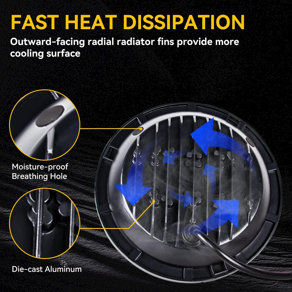 7 Inch Motorcycle Headlight LED Lights Halo DRL Lamp For Royal Enfield Himalayan 400 411 650 350 Cafe Racer 7" Moto Headlight.