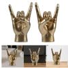 Rock Hand Gesture Statue Desk Collection Decorative Art Resin Craft Figurine for Apartment Cafe Office Living Room Decorations