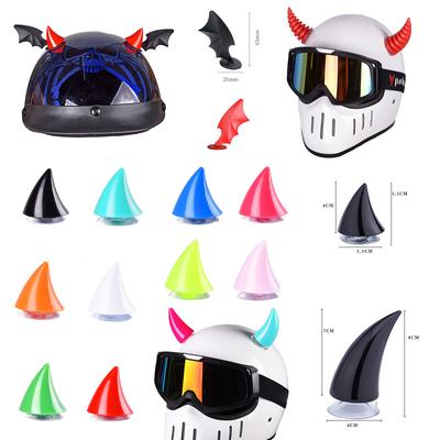 1 Stück Auto Motorrad Helm Dämonenhörner Motocross Vollgesicht Offroad Helm Dekoration Auto Zubehör Kopfbedeckung DIY Styling