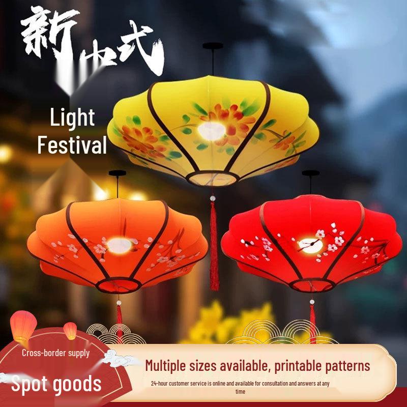 Chinese Style Outdoor Waterproof Colorful Round Lanterns for Scenic Spots and Restaurants