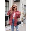 Spring and Autumn Women's New Casual Fashion Loose Plaid Pocket Shirt Jacket
