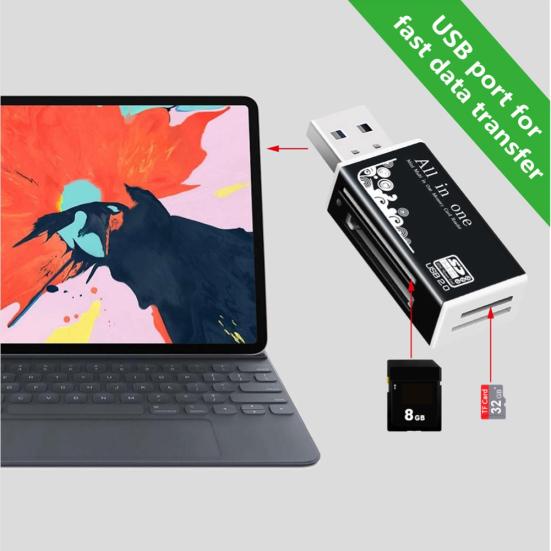 Multifunctional USB 2 Card Reader Adapter Micro-SD/TF/CT/MS/SDHC Memory