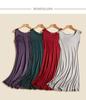 Robe Longue Sans Manches Élégante pour Femme en Soie de Mûrier avec Ourlet Large - Couleur Unie, Grande Taille pour le Trajet Quotidien