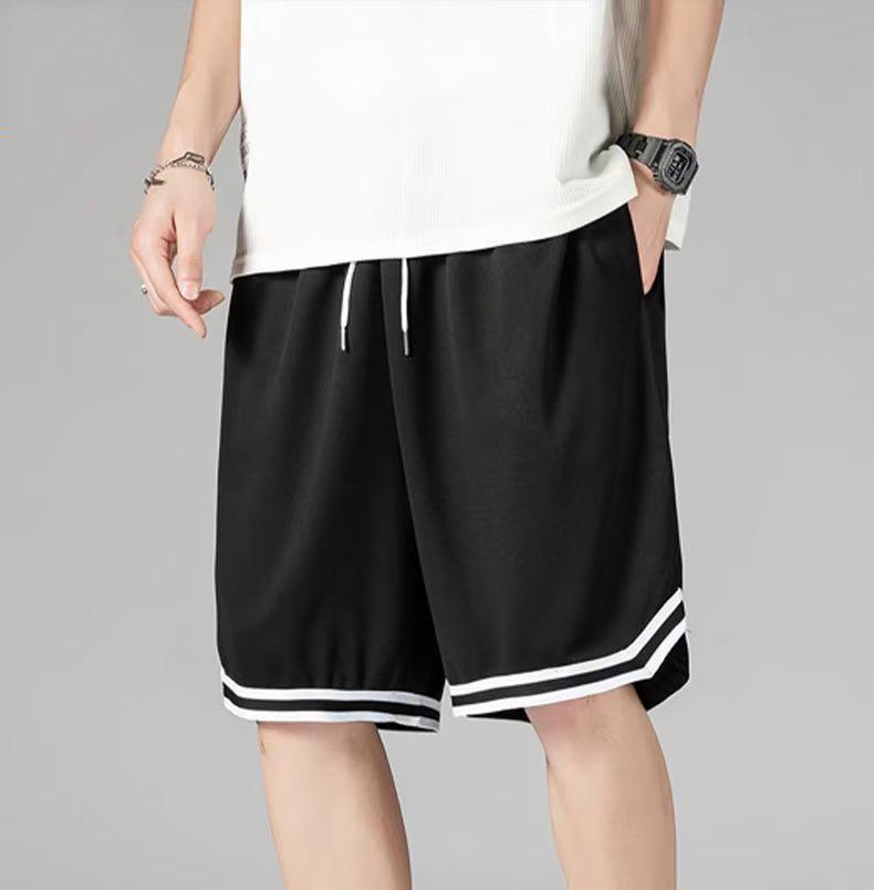 Men's Trendy American Basketball Shorts: Lightweight, Loose-Fit, Large-Size, Casual 5-Point Sports and Beachwear.