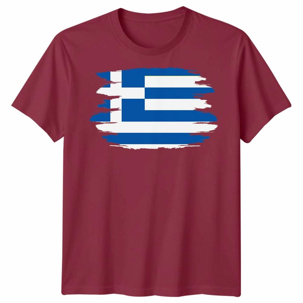 Gescheurde Griekse Vlag Unisex T-shirt Griekse Trots Verweerd Ontwerp Grafische Tee