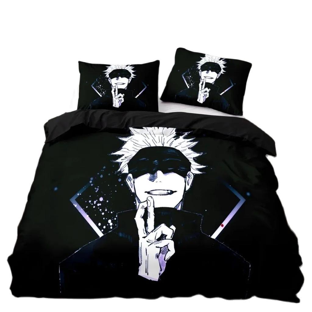 Jujutsu Kaisen Bedding Set,Satoru Gojo Bedding Set for Teenagers Boys Adults,Anime Famous Duvet Cover Sets Twin Queen King