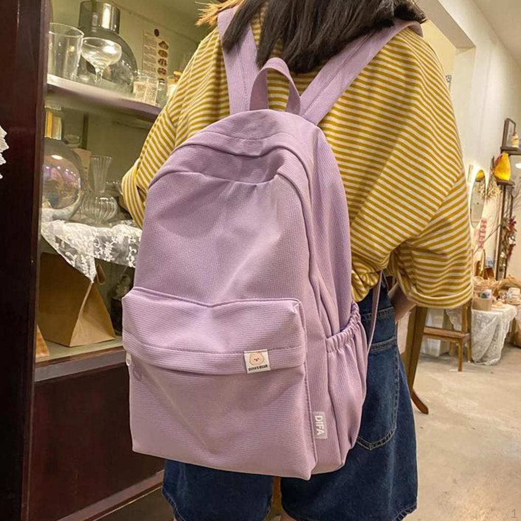 Solid Color Backpack Cute Aesthetic Laptop for Short Trips Camping
