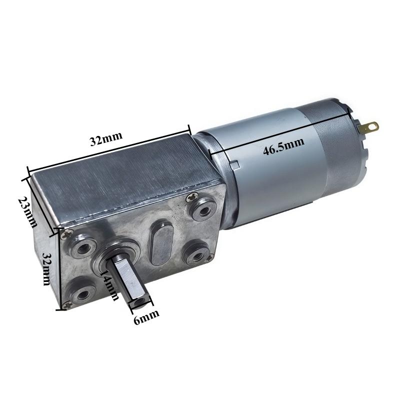 DC Electronic 4632-395 Worm Gear Motor Low Speed 7-201RPM Worm Reduction Gearbox Engine 12V 24V Self-locking Geared Motor
