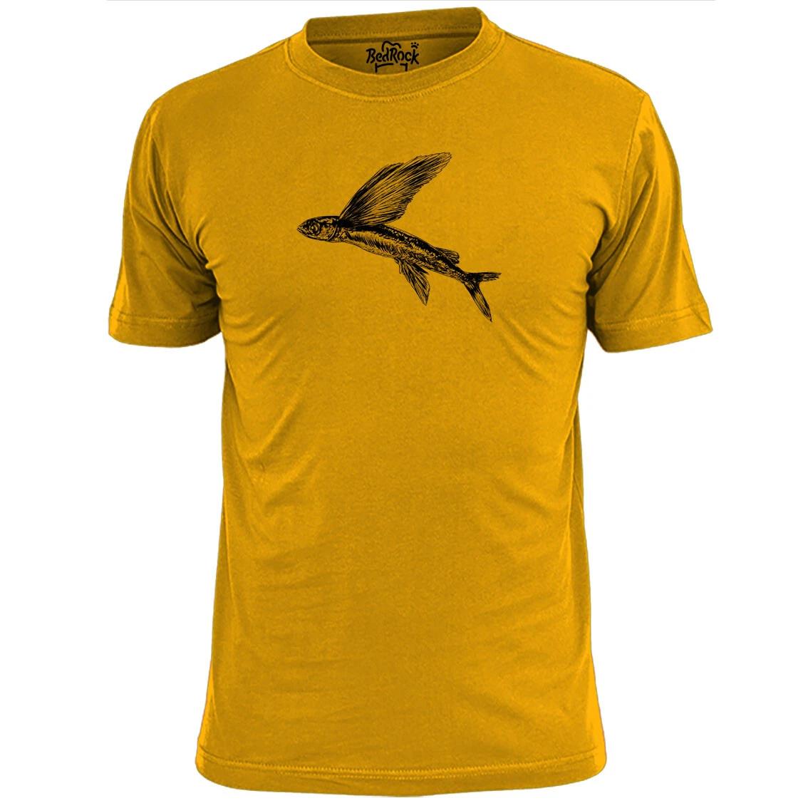 Mens Flying Fish Sketch T shirt Ray Finned 4XL