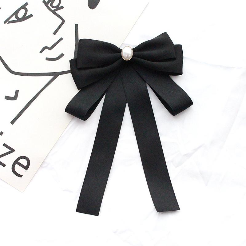Shirt Bow Brooch Tie Women'S Black College Student School Uniform Graduation Temperament Collar Pin