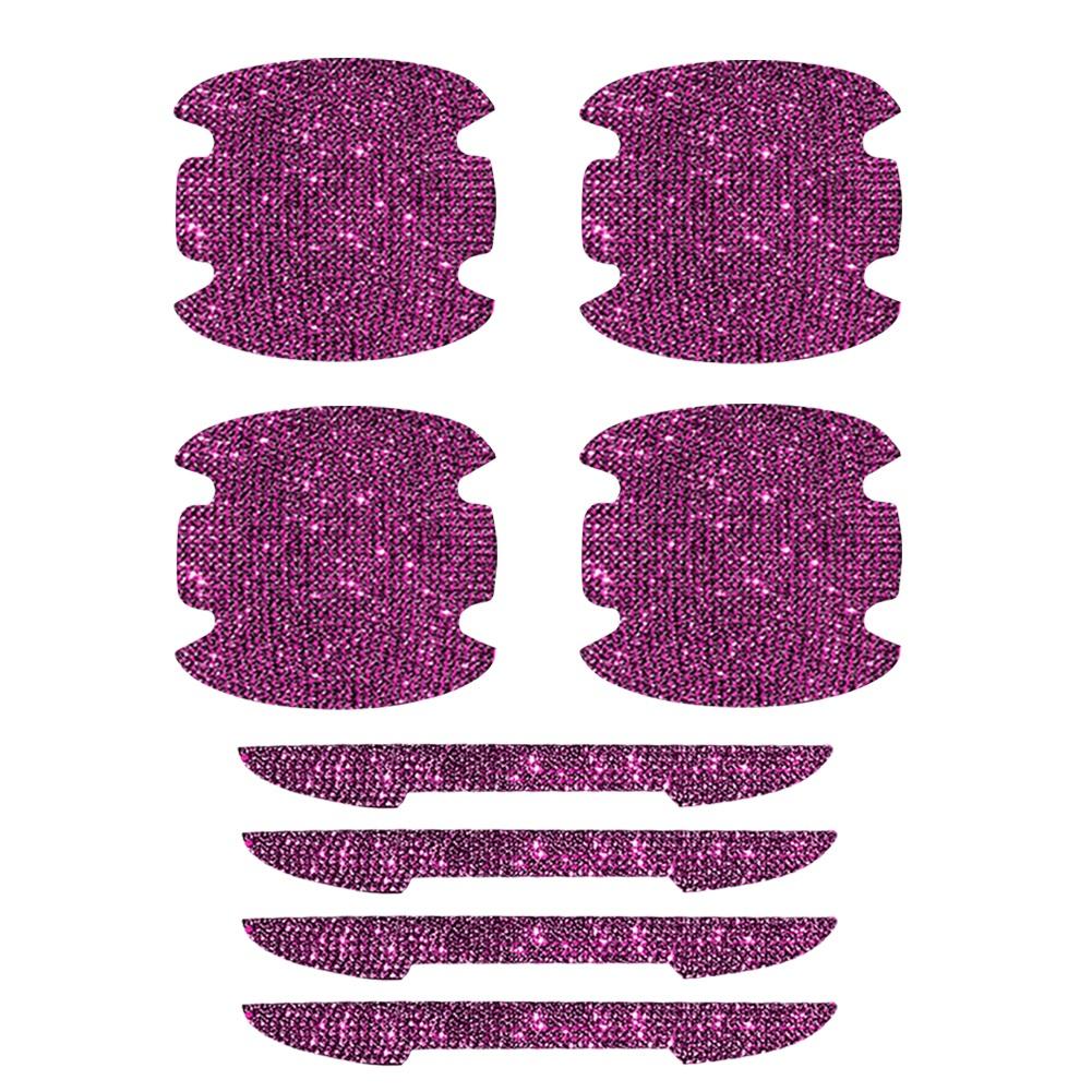8PCS Universal Car Door Handle Sticker Decal Warning Diamond Auto Strip Driving Safety Bling Car Accessories for Girls Woman