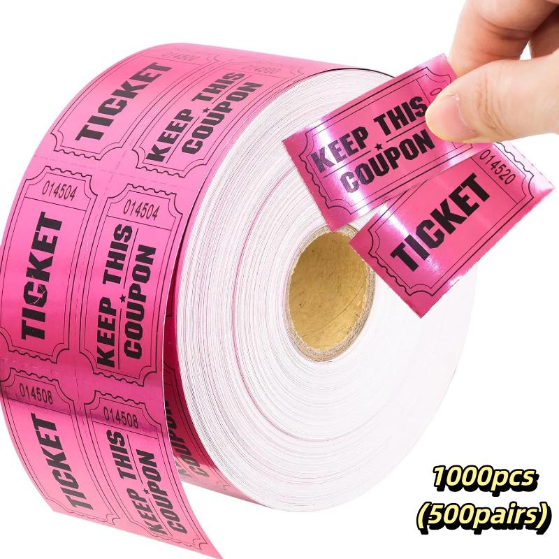Colorful Tearable Raffle Tickets Double Rolls Admission Ticket, For Events, Competitions, Classroom Rewards, Carnivals