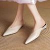 Fashion Summer Pointed Toe Slippers Women 2025 New Fashion Low Heels Mules Women's Slippers Concise Slip-on Slides Ladies Zapatos Mujer