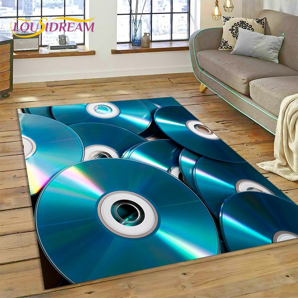 Vinyl Record Music DJ Screen tape Rug Carpet for Living Room Bedroom Home Decor,Floor Mat Non-slip Decoration for Sofa  Doormat