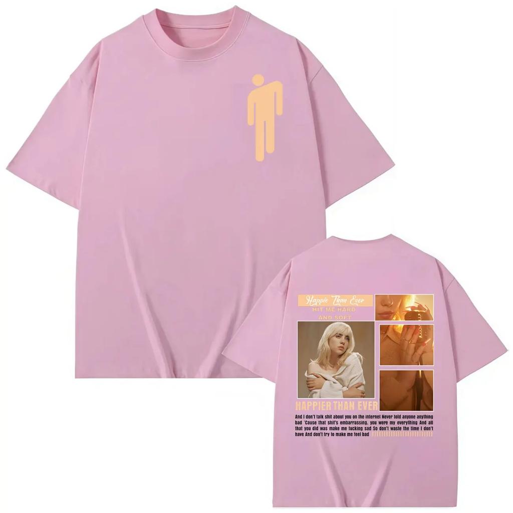 Billie Eilish Hit Me Hard and Soft Album Poster Graphic Print TShirts Men Women Fashion Cotton Tees Y2k Fashion Oversized Tops