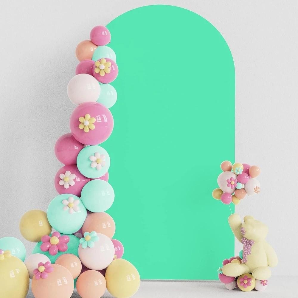 Polyester Wedding Arch Cover Round High Elasticity Arch Backdrop Cover Background Solid Color Ceremony Banquet Decoration