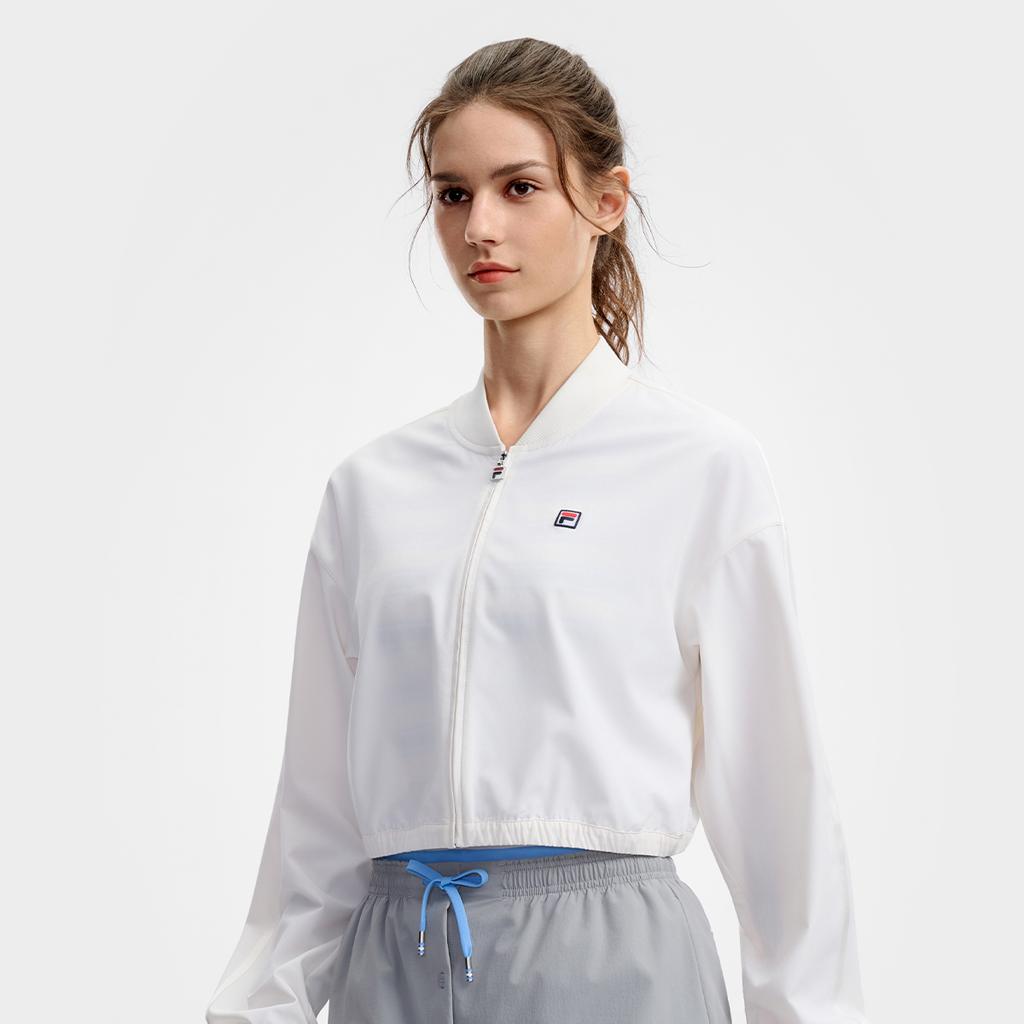 Fila Tennis Simple Loose Woven Long Sleeve Jacket Women jackets A11W623708F-WT
