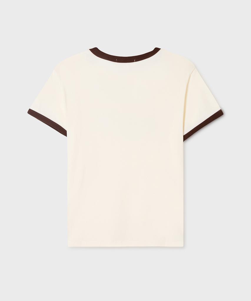 WHO.A.U Rock Lettering Ringer T-Shirt(F) / Whrag3721F