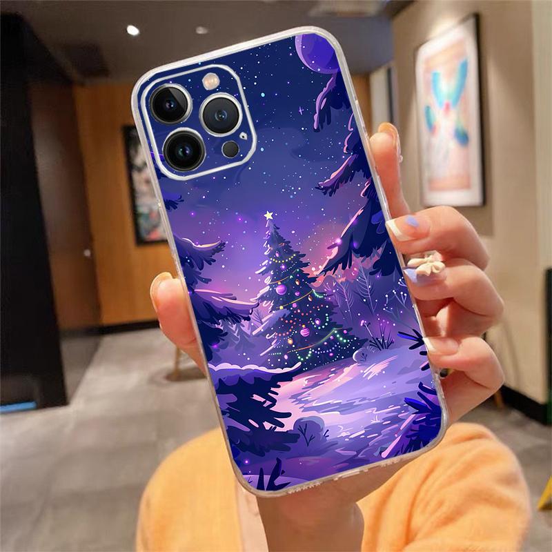 Merry Christmas Tree Phone Case Carcasa Funda For iPhone 17 Pro Max Air 16 15 14 13 Pro Max 15 16 Pro 15Plus Case