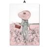 Wall  Canvas  Pink Sakura Rose Tulip Flower Landscape Nordic Posters And Prints Wall Pictures For Living Room Decor