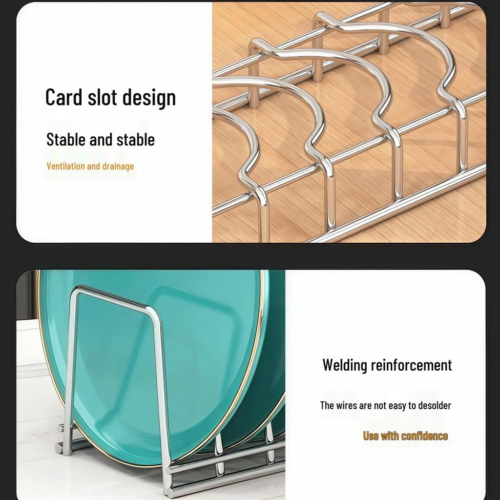 Stainless Steel Dish Drying Rack and Bowl Storage for Kitchen Cabinets