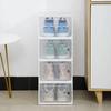Shoe Storage Box Transparent Visible Square Shoe Container Stackable Large Space Hollow Out Back Breathable Shoe Organizer