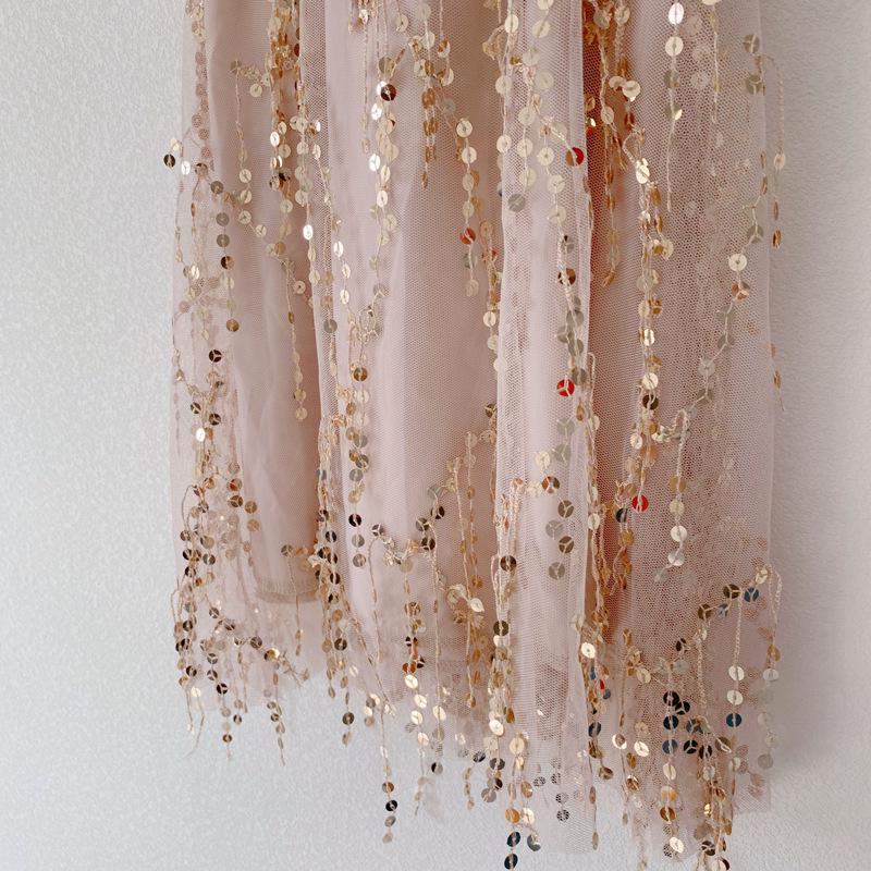 2023 Sequined Beach Dress: Mother-Daughter Backless Summer Maxi for Seaside Vacations