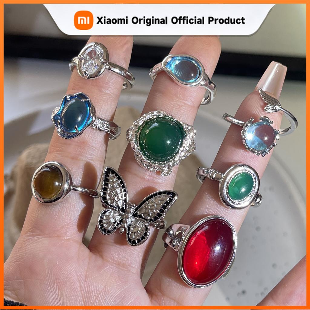 Xiaomi 925 Sterling Silver Rings for Women Couple Minimalist Handmade Simple Sparckling Zircon Ring Fine Jewelry Gift Prevent Allergy