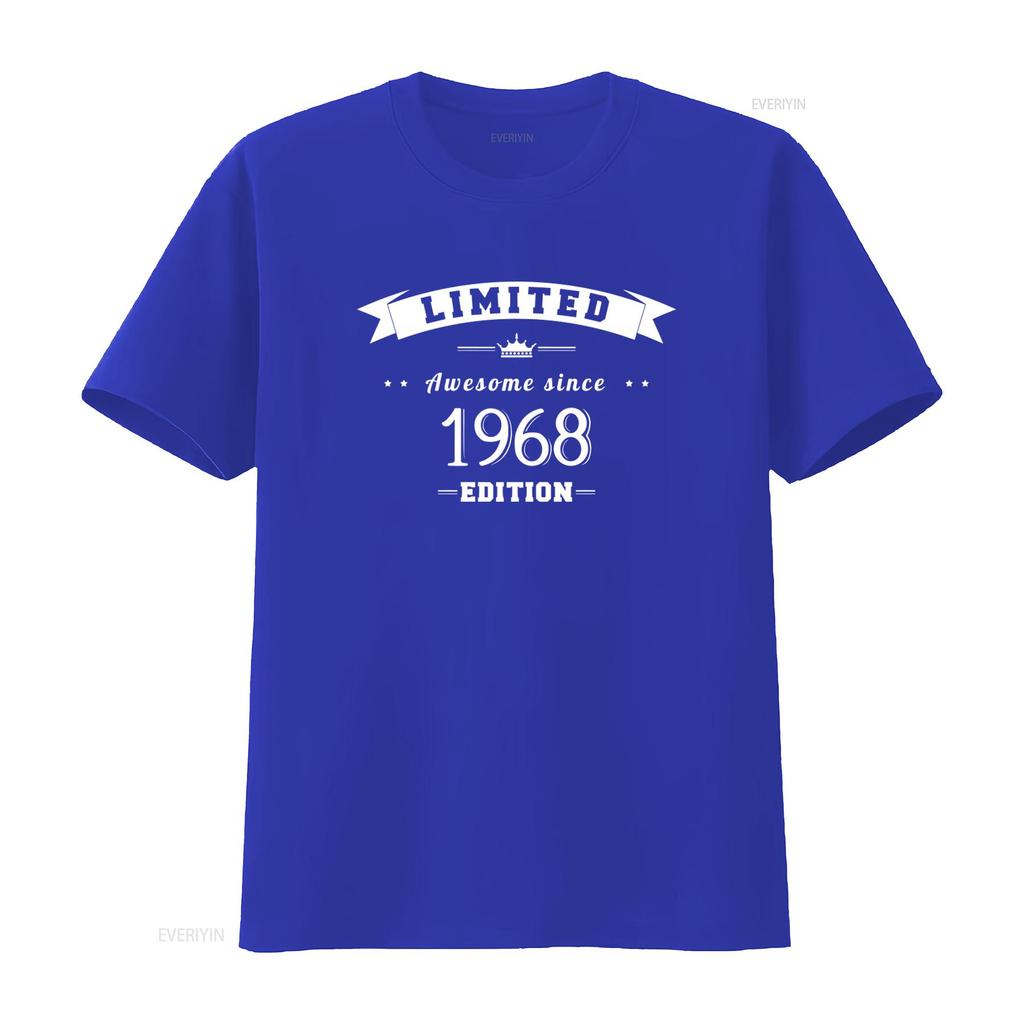 55th Birthday T Shirt Limited Edition Awesome Since 1968 100 Pre Shrunk Cotton vintage Washed Stylish Versatile graphic