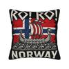 Norway Vintage Sports Design Norge Norwegian Pillow Cover Cushion Cover Retro Trendy Pillow Case For Wedding Party Home Decor