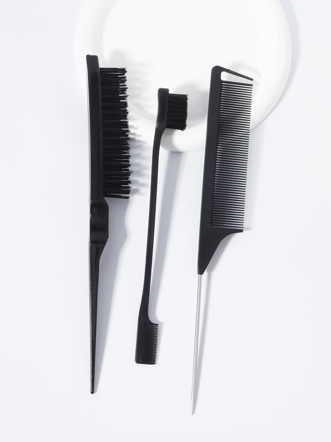 

3 pieces/set styling comb set teasing comb triple teasing comb mouse tail comb edge brush hair salon tool set