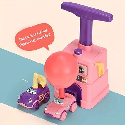Balloon Powered Car Toy Set with Inflator - Educational Inertial Powered Vehicle for Children Ages 3 and Up,Fun Science Learning Toy, Plastic Material