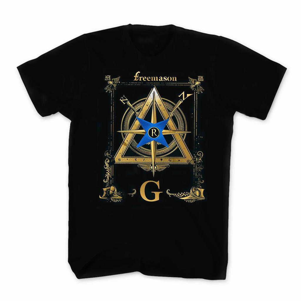 Freemason Square  Compass Masonic Symbol TShirt 100 Cotton ONeck Short Sleeve Summer Casual Mens Tshirt Size S3XL
