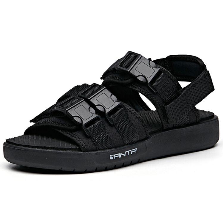 Anta Lifestyle Series Fabric Non-Slip Wear-Resistant Sports Sandals Men Sandals Black 912036901-1