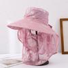 Ice Silk Hat, Sun Protection and Sunshade Hat Summer Breathable Hat Large Brim UV Protection Outdoor Cycling Face Mask, Windproof