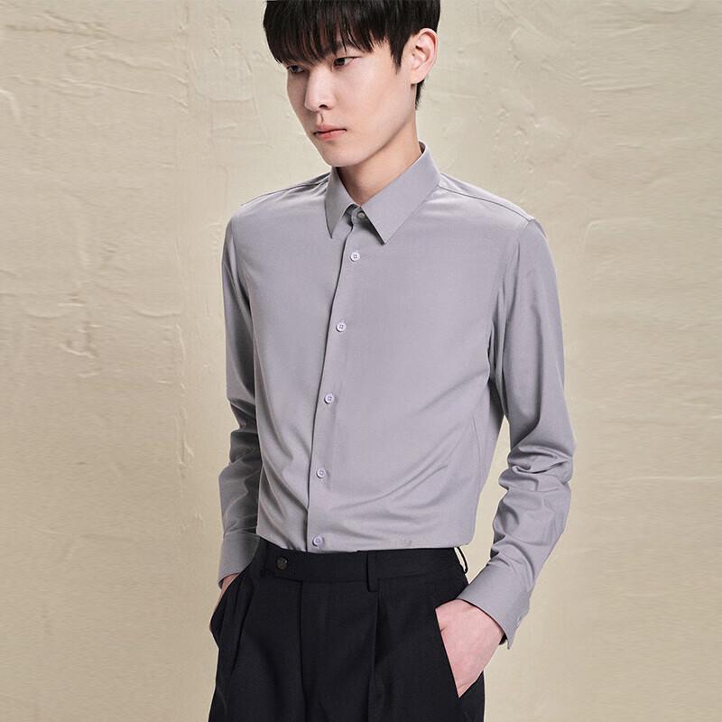 Baoxiniao Men's Slim-fit Point Collar Long Sleeve Shirt EBC243213U