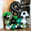 Football Birthday Balloon Set Black Number 0-9 Balloon 4D Football Balloon for Birthday Party Decoration Sports Party Decoration