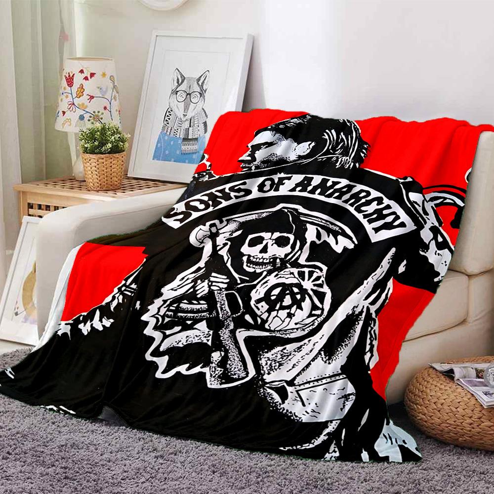1pc Sons of Anarchy Throw Blanket Soft Flannel, Cozy All Season Polyester Perfect for Home, Office