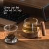 Japanese style filter tea cup tea water separation thickened heat-resistant glass office creative wooden handle magnetic cup