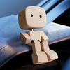 Funny Car Shaking Wooden Man For Dashboard Wood Man Auto Decor Cute Shaking Feet Wooden Doll For Car Interior Figure Accessories