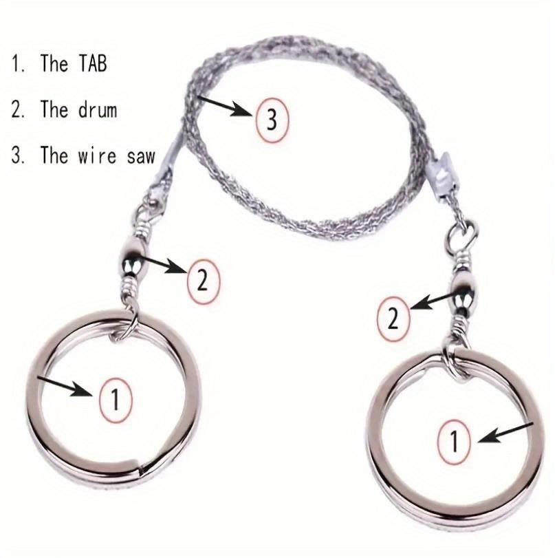 1/2pcs Portable Wire Saw, Stainless Steel Survival Chain Saw for Camping, Hiking, Cutting Wood, Trees & Branches, Outdoor Tool