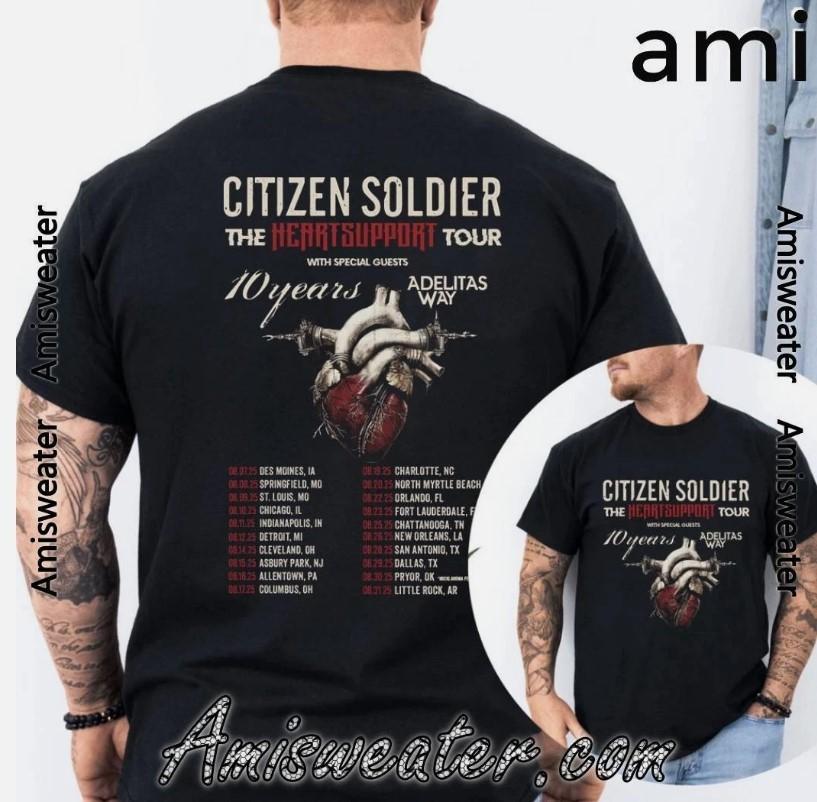Citizen Soldier The HeartSupport Tour Dates 2025 T-shirt Unisex T-Shirt M