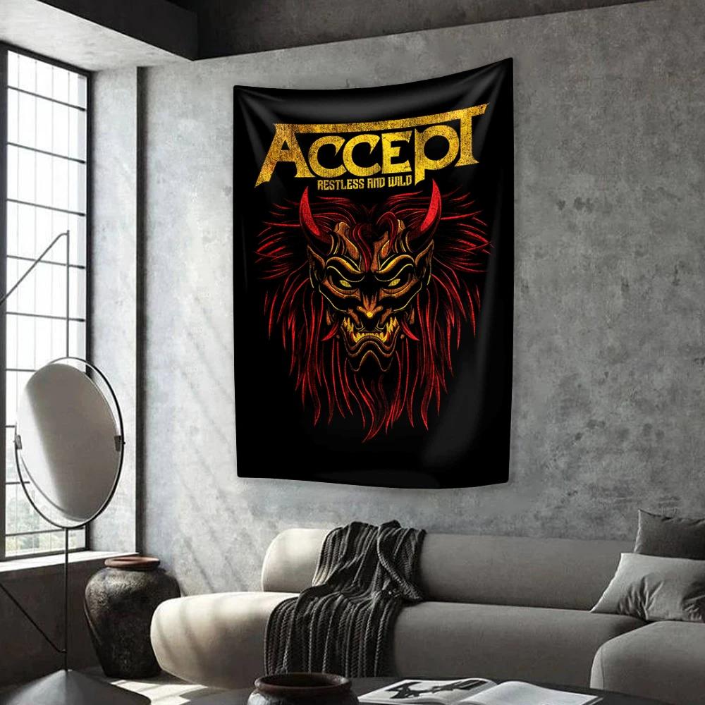 Německá rocková kapela Tapiserie Akceptuje Heavy Metalovou hudbu Domácí dekorace Nástěnná závěsná pokrývka Pozadí do ložnice na kolejích Festivalové dárky