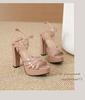 Chunky Heel Waterproof Platform Sandals with Thin Straps for Women, Sizes 35-42 - Ideal for Nightclub, Runway, or Work.