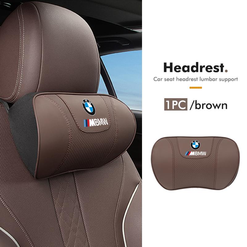 For BMW Car Logo Seat Headrest Neck Pillow Lumbar Support Protect Pad Accessories E90 E60 E46 E39 F30 F10 E87 X3 X4 X5 X1 G30 VL4