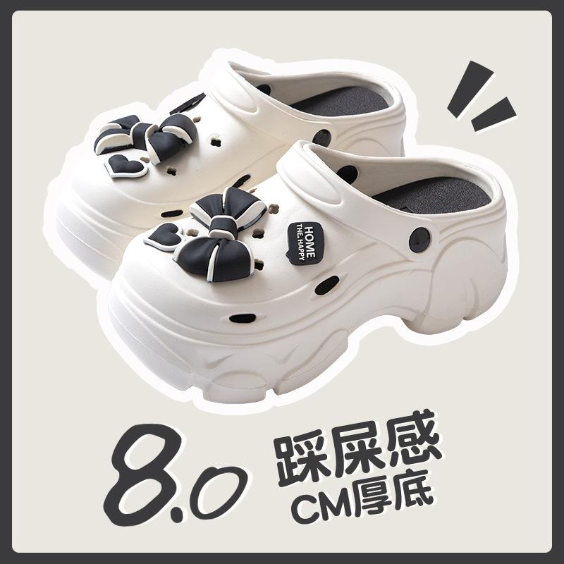 

Крутые тапочки женские летние для улицы, обувь с отверстиями, нескользящие, для ванной, дома, домашние, для помещений 40-41 [Suitable for usual sizes 39-40]