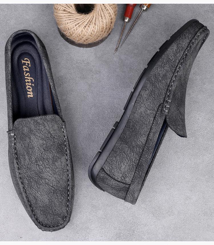 New Men's British Style Casual Leather Moccasins - Versatile Slip-on Driving Loafers