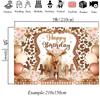 Mocsicka Happy Birthday Backdrop Western Farm Cow Print Photography Background Boho Cowgirl Party Decorations Photo Booth Banner